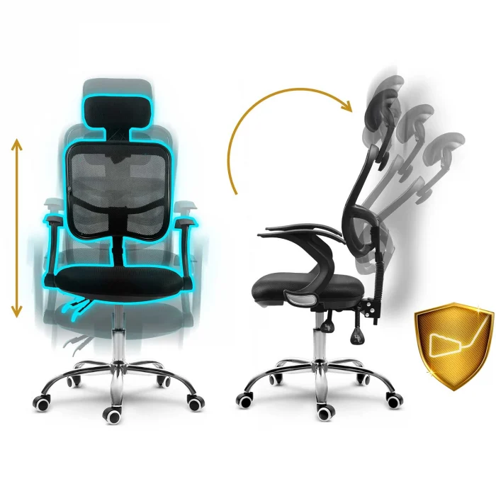 Офісне крісло Sofotel Ryga з мікросітки чорне - Зображення 11