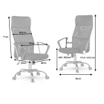 Офісне крісло Sofatel Sydney з мікросітки, світло-сірий - Зображення 6