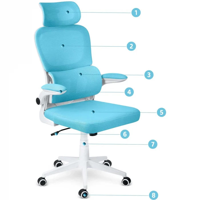 Офісне крісло Sofotel Formax синє з мікросітки - Зображення 6