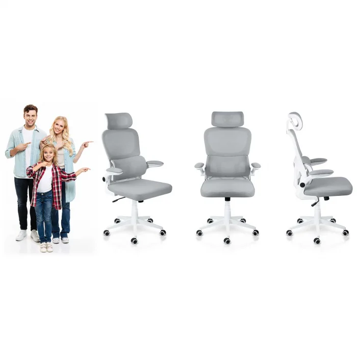 Офісне крісло Sofotel Formax з мікросітки сіре - Зображення 10