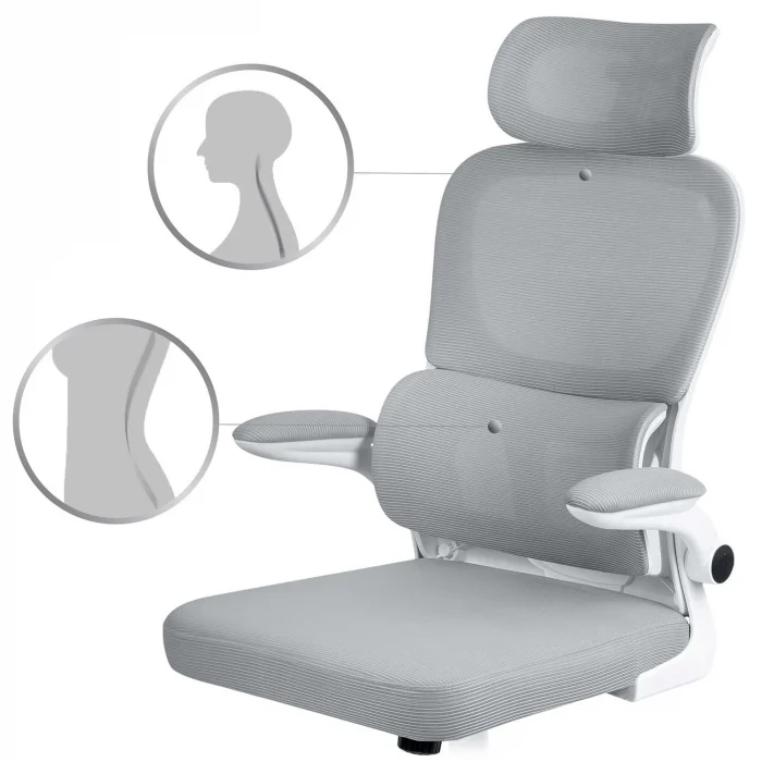 Офісне крісло Sofotel Formax з мікросітки сіре - Зображення 11