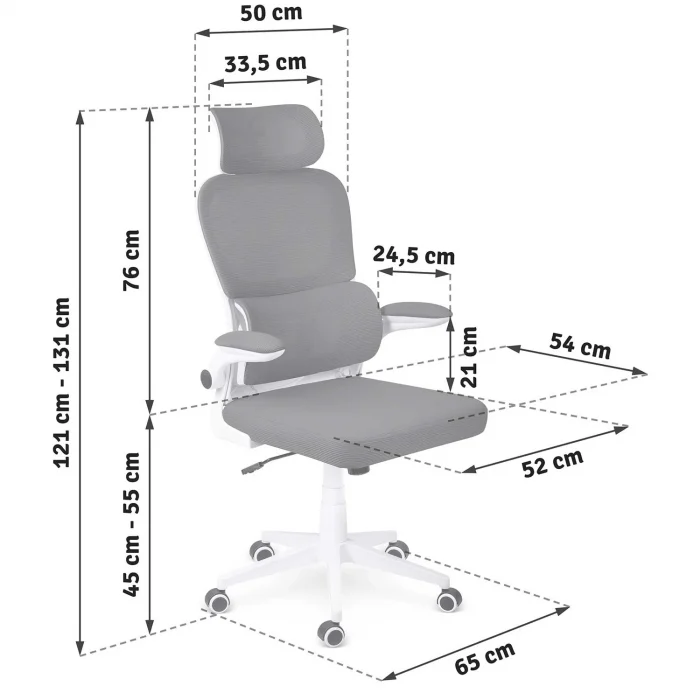 Графітове офісне крісло з мікросітки Sofotel Formax - Зображення 10