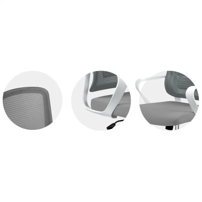 Офісне крісло Sofotel Wizo з мікросітки сіро-біле - Зображення 9