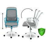 Офісне крісло Sofotel Wizo з мікросітки сіро-біле - Зображення 11