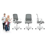 Офісне крісло Sofotel Wizo з мікросітки сіро-біле - Зображення 12