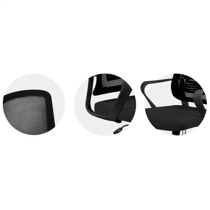 Офісне крісло Sofotel Wizo з мікросітки чорне - Зображення 13