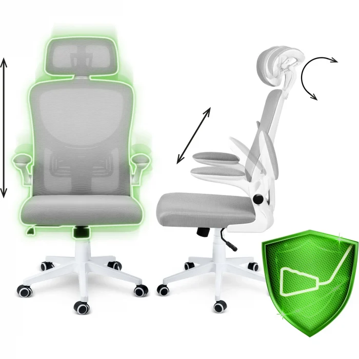 Офісне крісло з мікросітки Sofotel Brass, сіре - Зображення 10