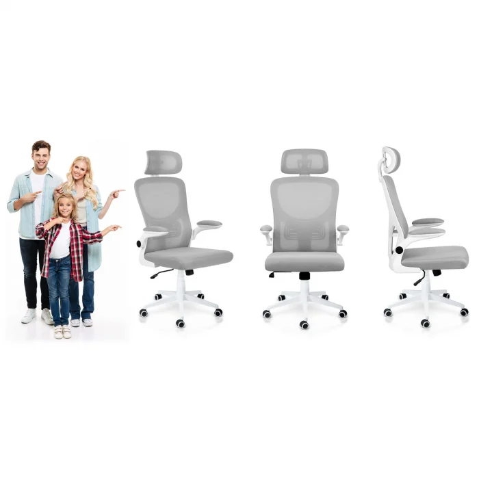 Офісне крісло з мікросітки Sofotel Brass, сіре - Зображення 11