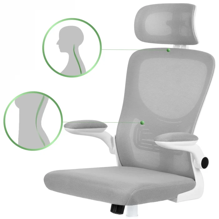 Офісне крісло з мікросітки Sofotel Brass, сіре - Зображення 12