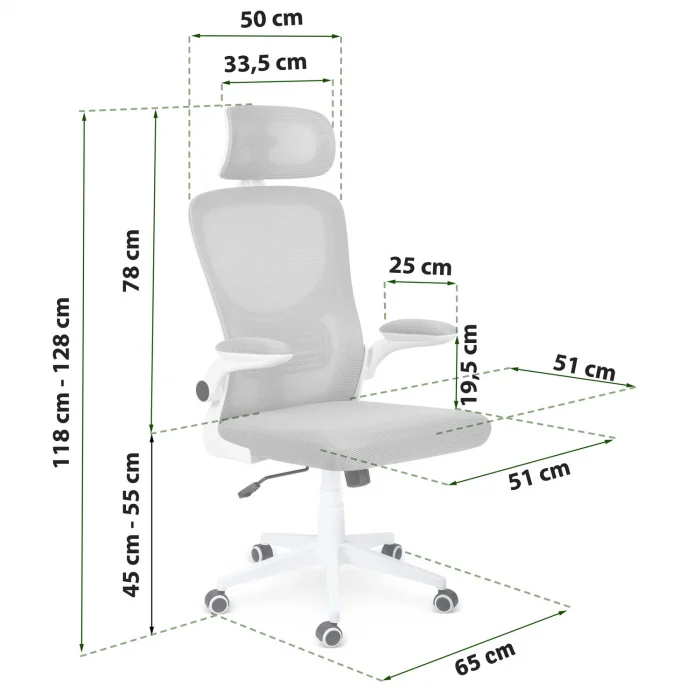 Офісне крісло з мікросітки Sofotel Brass, сіре - Зображення 14