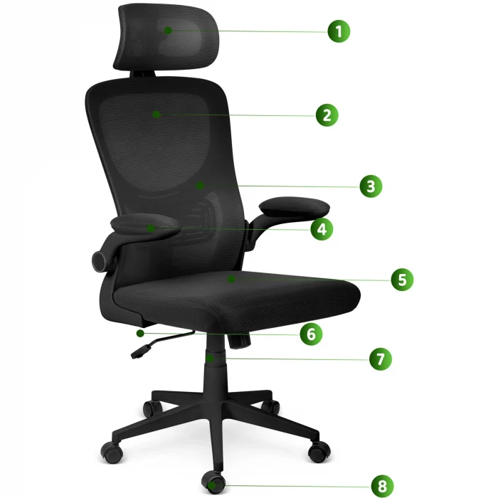 Офісне крісло Sofotel Brass з мікросітки чорне - Зображення 15