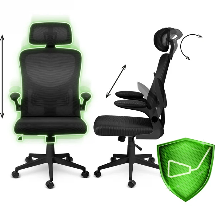 Офісне крісло Sofotel Brass з мікросітки чорне - Зображення 8