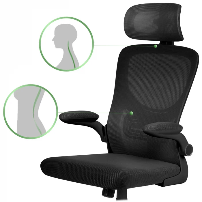 Офісне крісло Sofotel Brass з мікросітки чорне - Зображення 10