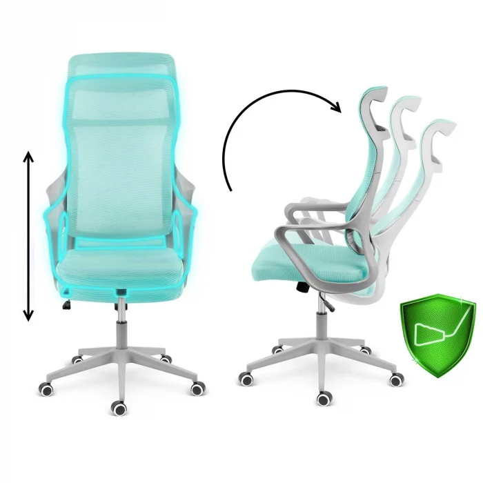 Офісне крісло Sofotel Labi з мікросітки м'ятний - Зображення 10