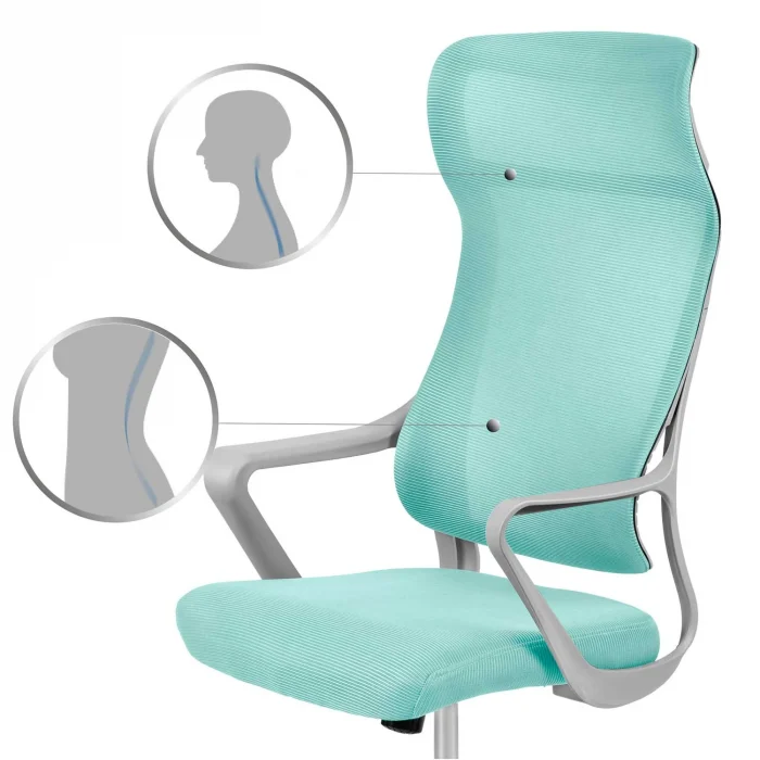 Офісне крісло Sofotel Labi з мікросітки м'ятний - Зображення 13
