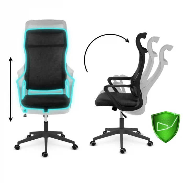 Офісне крісло Sofotel Labi з мікросітки чорне - Зображення 11