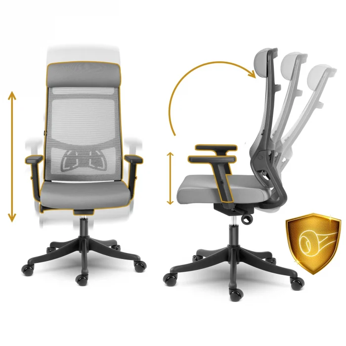 Офісне крісло Sofotel Brema з мікросітки, сіре - Зображення 10