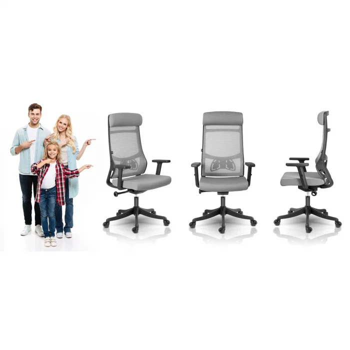 Офісне крісло Sofotel Brema з мікросітки, сіре - Зображення 11