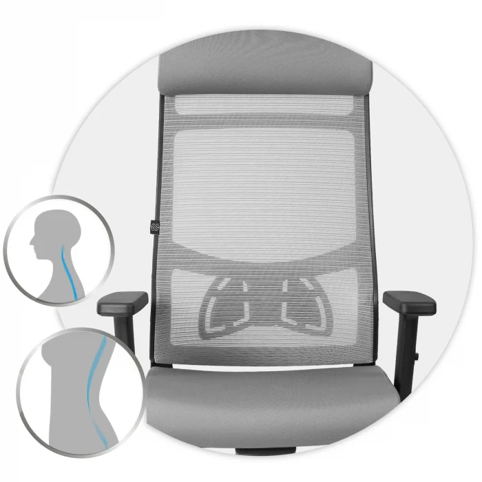 Офісне крісло Sofotel Brema з мікросітки, сіре - Зображення 12