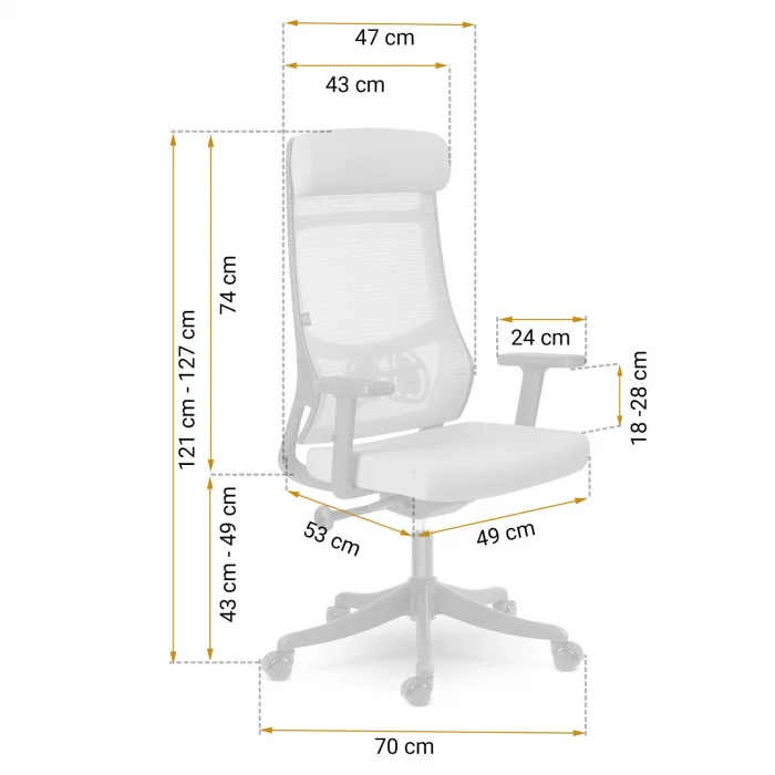 Офісне крісло Sofotel Brema з мікросітки, сіре - Зображення 15