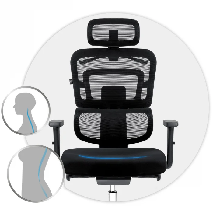 Офісне крісло Sofotel Nicea з мікросітки чорне - Зображення 18