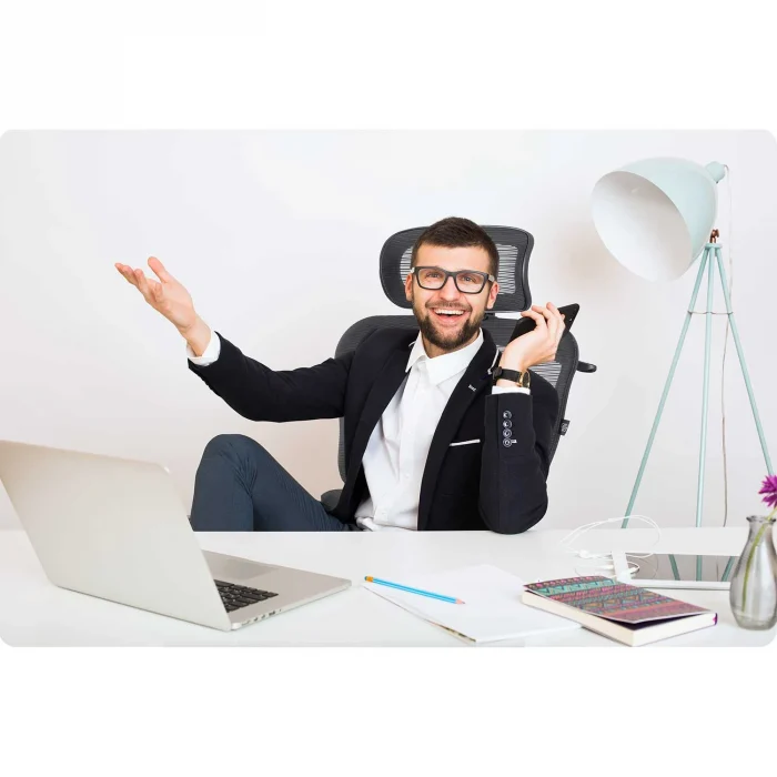 Офісне крісло Sofotel Nicea з мікросітки чорне - Зображення 8