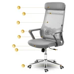 Офісне крісло Sofotel Brema з мікросітки сіре - Зображення 11