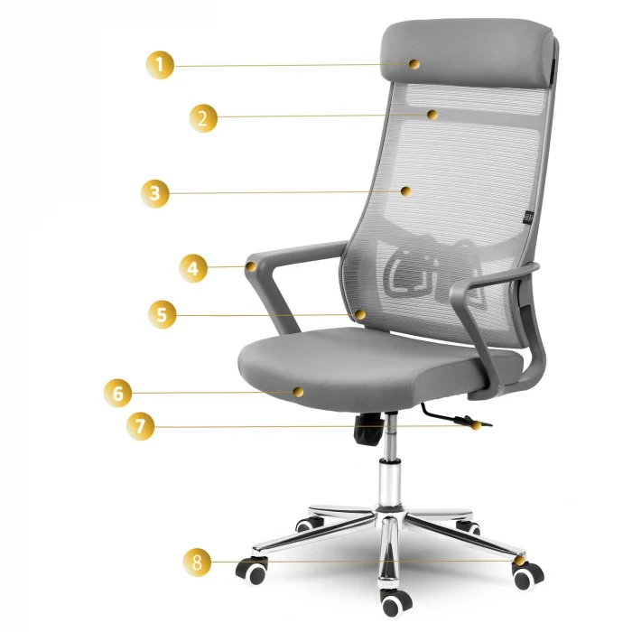 Офісне крісло Sofotel Brema з мікросітки сіре - Зображення 11