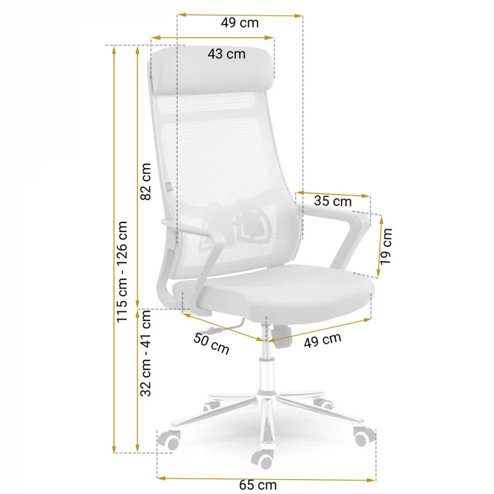 Офісне крісло Sofotel Brema з мікросітки сіре - Зображення 14