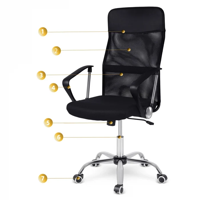 Офісне крісло Sofatel Tamar з мікросітки чорне - Зображення 14