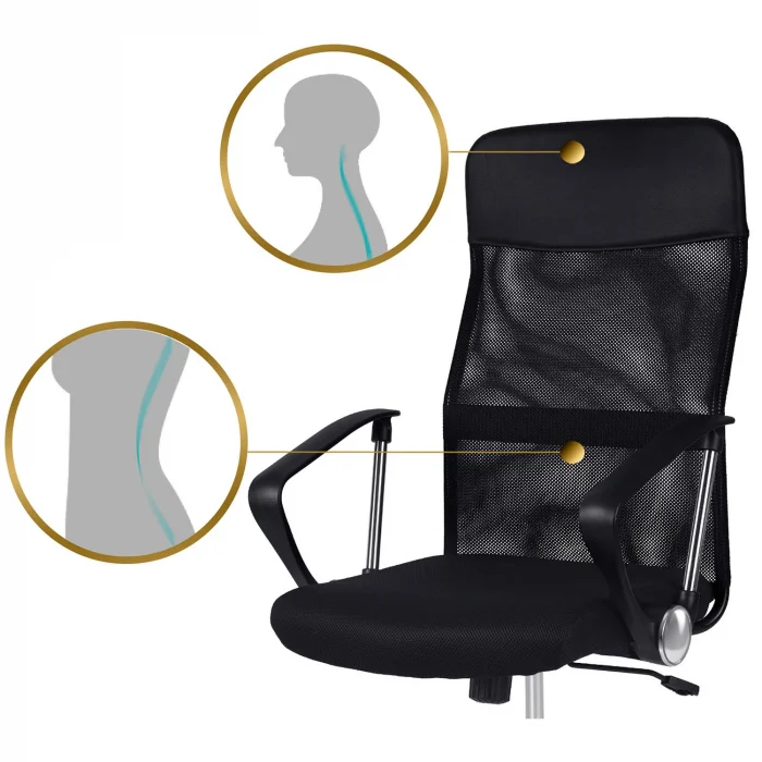 Офісне крісло Sofatel Tamar з мікросітки чорне - Зображення 15