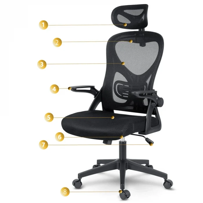 Офісне крісло Sofotel Todden з мікросітки, чорне - Зображення 9