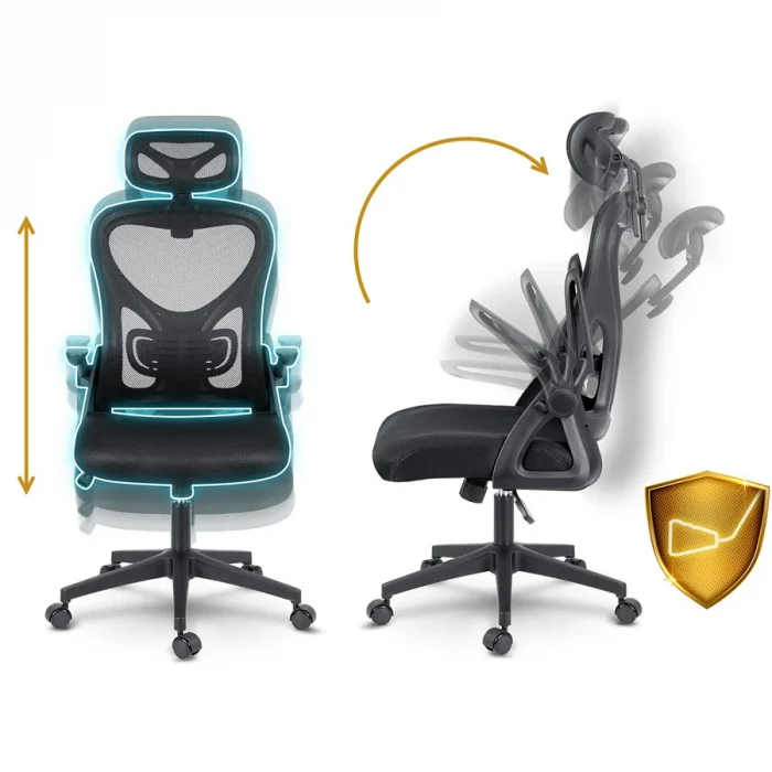 Офісне крісло Sofotel Todden з мікросітки, чорне - Зображення 10