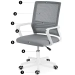 Офісне крісло Sofatel Corta з мікросітки, темно-сірий - Зображення 12