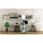 Офісне крісло Sofatel Corta з мікросітки сіро-бірюзовий - Зображення 7