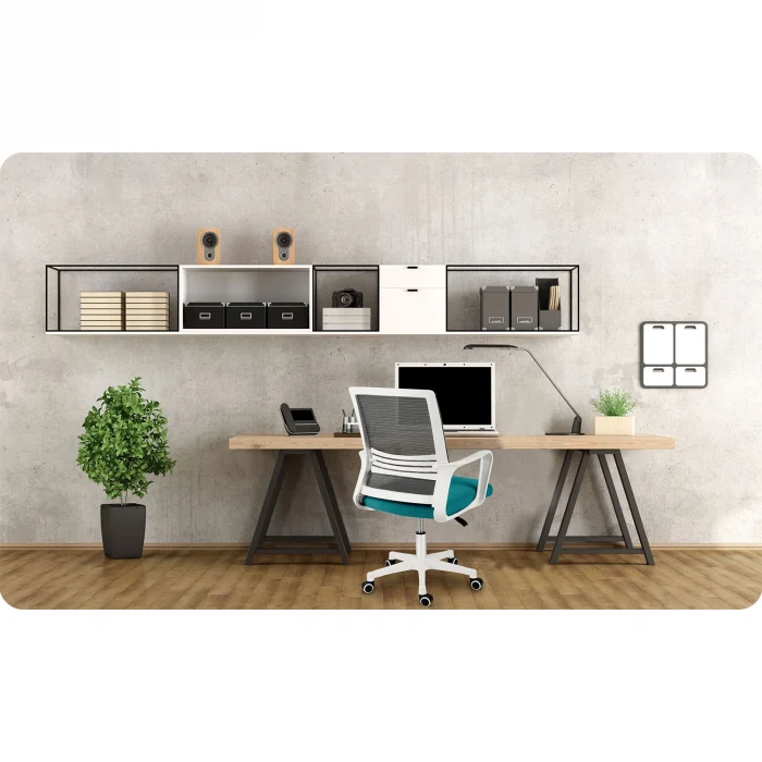 Офісне крісло Sofatel Corta з мікросітки сіро-бірюзовий - Зображення 7