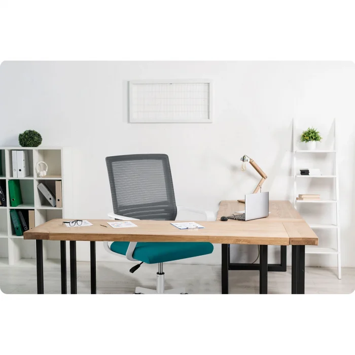 Офісне крісло Sofatel Corta з мікросітки сіро-бірюзовий - Зображення 8