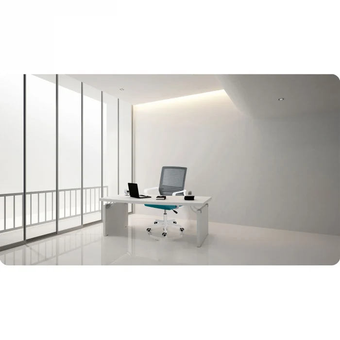 Офісне крісло Sofatel Corta з мікросітки сіро-бірюзовий - Зображення 9