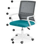 Офісне крісло Sofatel Corta з мікросітки сіро-бірюзовий - Зображення 12
