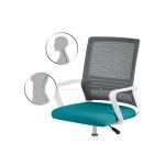 Офісне крісло Sofatel Corta з мікросітки сіро-бірюзовий - Зображення 13