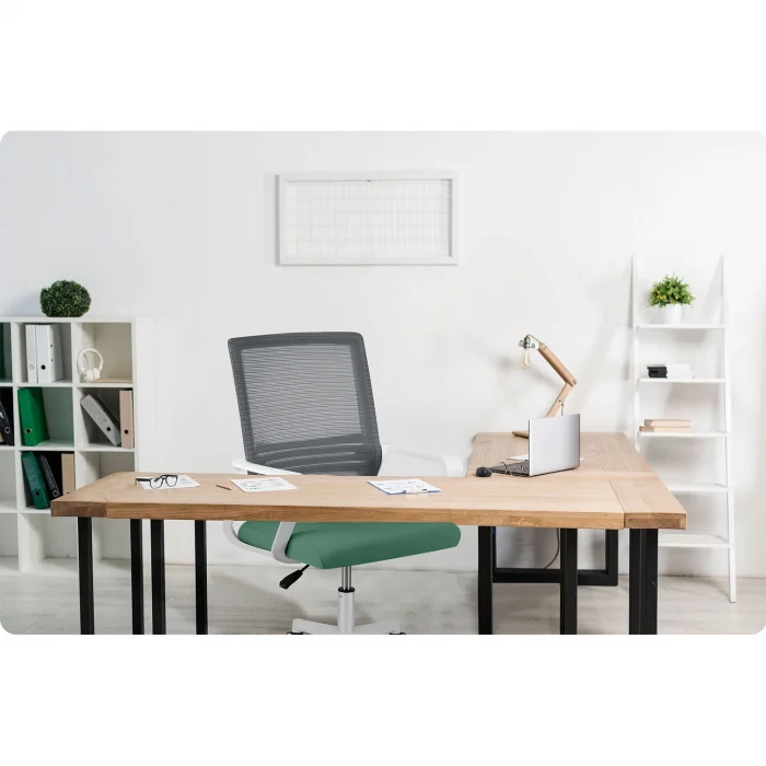 Офісне крісло Sofotel Corta з мікросітки, сіро-зелене - Зображення 8