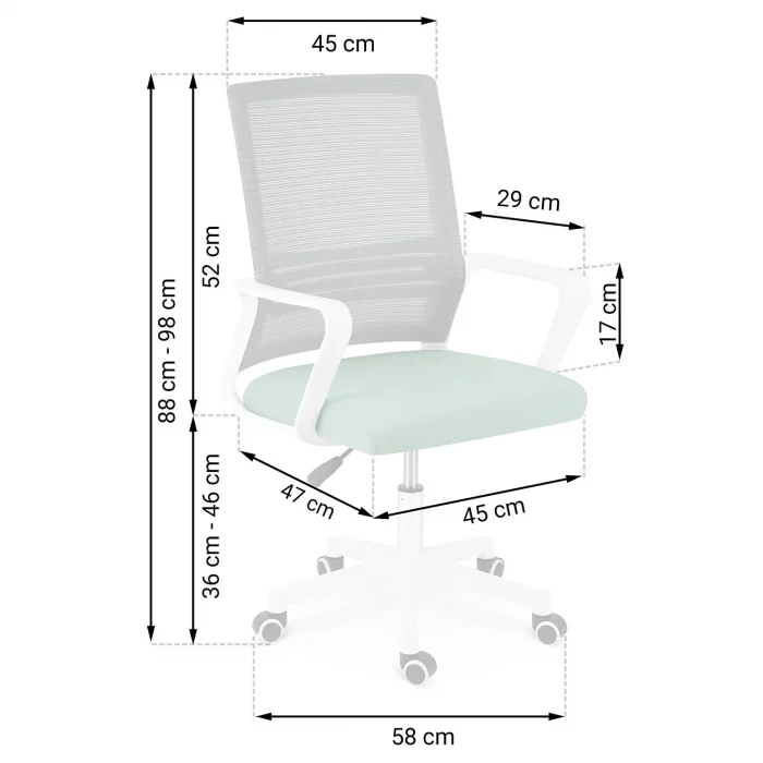 Офісне крісло Sofotel Corta з мікросітки, сіро-зелене - Зображення 6