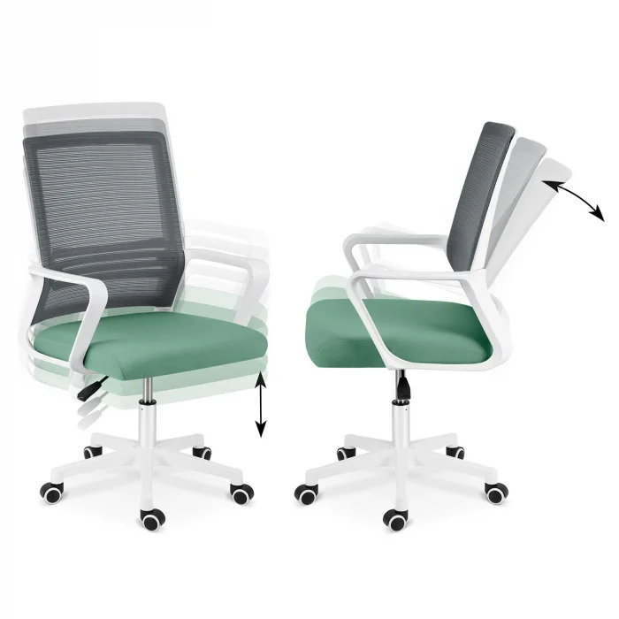 Офісне крісло Sofotel Corta з мікросітки, сіро-зелене - Зображення 10