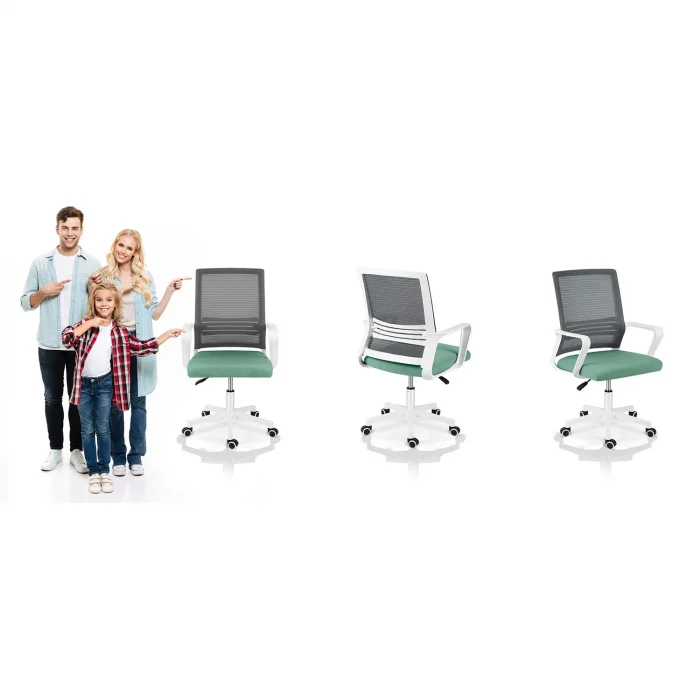 Офісне крісло Sofotel Corta з мікросітки, сіро-зелене - Зображення 11