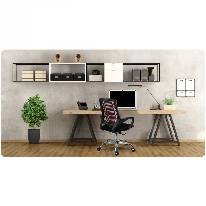 Рожеве офісне крісло з мікросітки Sofotel Denar - Зображення 8