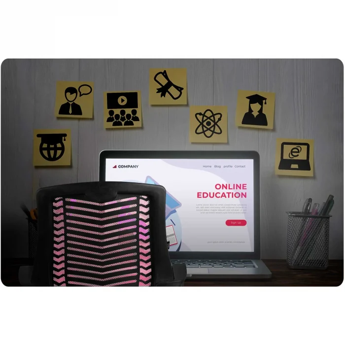 Рожеве офісне крісло з мікросітки Sofotel Denar - Зображення 9