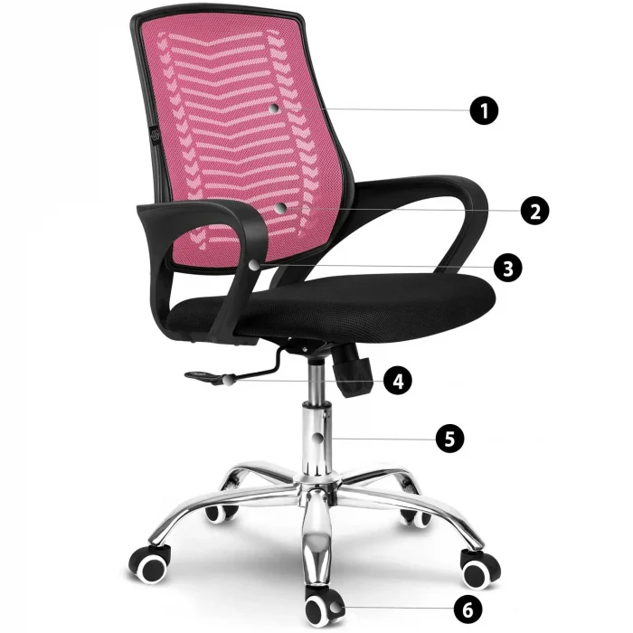 Рожеве офісне крісло з мікросітки Sofotel Denar - Зображення 12