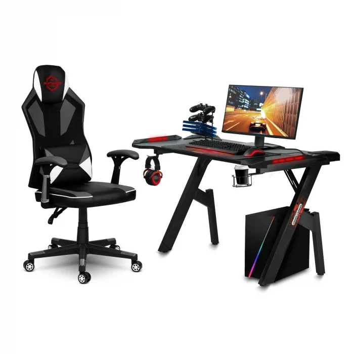 fotel-gamingowy-shiro-czarno_26660 Ігрове крісло Shiro чорно-біле - Зображення 8