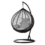 Крісло садове підвісне Hawana чорне + сірі подушки (кокон)- Стиль і зручність - Зображення 5