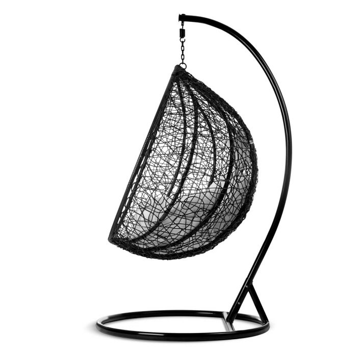 fotel-ogrodowy-wiszacy-hawana_1434 Крісло садове підвісне Hawana чорне + сірі подушки (кокон)- Стиль і зручність - Зображення 7